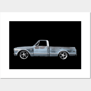 Chevy C-10 Pickup - black Posters and Art